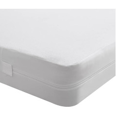 Beedsooth Waterproof Mattress Cover with Zip, Against Mites, Mattress Protector, Hygienic and Breathable Mattress Topper, Height 16 cm - 90 x 200 cm, White