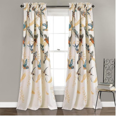Lush Decor Vogelbrise Lichtfilter-Fenstervorhang-Set, 132,1 x 213,4 cm (B x L), Mehrfarbig