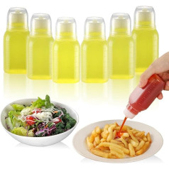 RAMFIYN Salad Dressing Containers for Travel, Leak-Proof, Travel Size Lunch Containers with Screw Caps, Small Spice Containers with Lids - Pack of 6