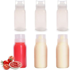 BERRYLION Porous Spice Bottles Reusable Sauce Bottles 5 Nozzles Salad Squeeze Bottle Suitable for Mustard Olive Oil Jam Ketchup Salad Dressing 6 Pack (300ml)
