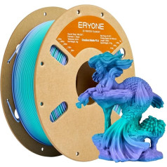 ERYONE Matte PLA 3D Printer Filament 1.75 mm, Dimensional Accuracy +/- 0.03 mm, 1 kg 1 Spool, Matte Multicoloured PLA, Dreamland with Matte Colour Gradient (Blue Green & Purple)