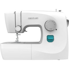 Cecotec Sewing Machine, Compact and Portable, 15 Stitches, for Beginners, BelleCouture 1500, Manual Buttonhole in 4 Levels, Adjustable Buttonhole Foot, Adjustable Thread Tension and Accessory Kit