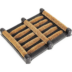 ANRO Coconut Doormat with Rubberised Underside, Indoor and Outdoor Shoe Scraper, 30 x 35 cm with Side Strip, Coconut Mat, Rubber Door Mat