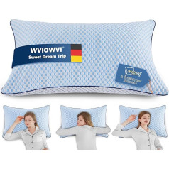 WVIOWVI Pillow 40 x 80 cm, Cooling Pillow, Memory Foam Pillow, Neck Pillow, Ergonomic Side Sleeper Pillow, Sleeping Pillow for Sides, Back & Stomach Sleepers