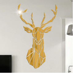 3D Mirror Deer Wall Stickers, Wall Pictures, 3D Wall Stickers, DIY Decorative Wall Sticker, Living Room, Bedroom, TV, Sofa, Background, Wall Art, Wall Sticker
