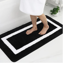 Homaxy Bathroom Rug Bath Mat Non-Slip Washable Bath Mat Soft Microfibre High Pile Bathmat