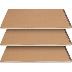 JOIKIT 3 Pack A3 Sketchbook Spiral Bound Hard Cover A3 Art Drawing Pad Scrapbook 30 Sheets/60 Pages A3 Sketch Pad for Artists, Sketchers