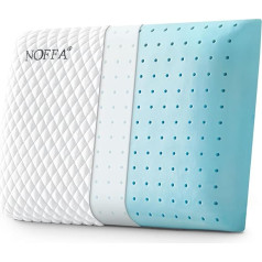NOFFA Thin Pillow for Sleeping Adults, Memory Foam Gel Pillow Flat, Children's Pillow 40 x 60 cm, Seven Sleeper Small Pillow for Stomach Sleeper Pillow