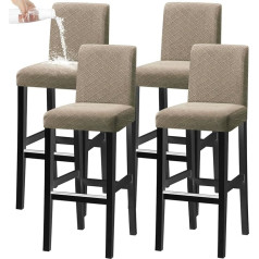 KELUINA Bar Chair Stool Covers, Stretch Removable Washable Chair Slipcover for Short Rotating Dining Chair Back Chair Bar Stool Chair (Taupe, Set of 4)