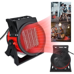 UISEBRT Fan Heater Energy Saving 2000 W Ceramic Heater Construction Heater Electric Heater with Overheating Protection Electric Heater for Construction Site Garage Workshop
