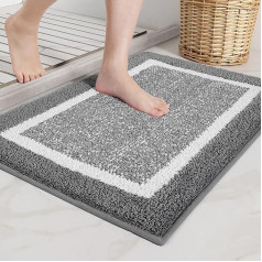 Color&Geometry Soft Microfibre Bath Mat, Non-Slip Bath Mat, Bath Rug, Machine Washable, Water Dampening Bath Mat, High Pile Rugs for Shower, Bathroom