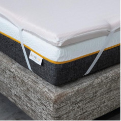 ComfyLine - Topper Double Bed Corrector Made of Memory Foam for Mattress 5.5 cm - Cover Made of Breathable Cotton with Corners - Made in Italy