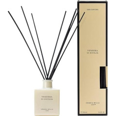 Cereria Molla 1899 Verbena Di Sicilia Reed Diffuser 100 ml Bottle with Rattan Sticks, Dimensions: 5.5 cm x 5.5 cm x 8 cm, 1322