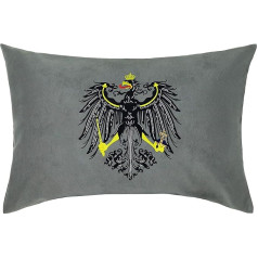 EXPRESS-STICKEREI Eagle Coat of Arms Prussia Cushion with Cover and Saying | Eagle Coat of Arms Living Room Decorative Cushion with Filling Germany Decorative Cushion Sofa Cushion Large Cushion Cover