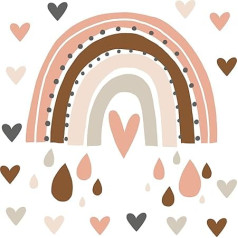 Pandawal Wall Sticker Rainbow Decoration Children's Room Girls Boys Wall Sticker for Children I Baby Room Wall Sticker (L, Brown)