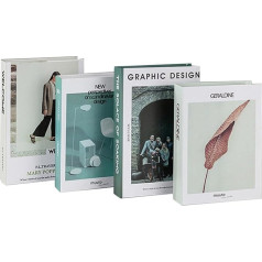 SLDHFE Decorative Books, Pack of 4, Modern Fashion Decorative Books, Simulation Book Ornaments, Decorative Book, Suitable for Coffee Tables, Coffee Tables, Shelves and Desks