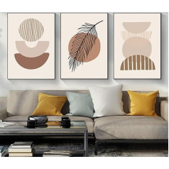 Set of 3 Posters Abstract Botanical Leaf Print Posters, Modern Abstract Bohemian Posters, Without Frame (Picture-02.30 x 40 cm x 3 Pieces)