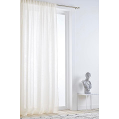 Jotex Ellen Multifunctional Curtain - Linen Curtain Extra Wide 100% Linen (Pack of 1) - Natural White, 300 cm