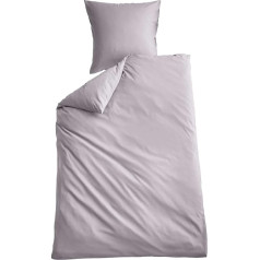 Shangrila Berlin 202090 Microsatin Bed Linen Set W x L 135 x 200 cm Stone Pillowcase Duvet Cover Zip Skin-Friendly