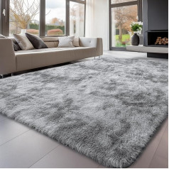 Sour Lemon Rugs for Living Room, 240 x 340 cm, Grey Area Rugs for Bedroom, Washable, Non-Slip, Extra Large Shaggy Soft Fluffy Modern Floor Rug, Mat Next to Rugs for Living Room