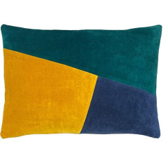 furn. Morella Polyester Filled Cushion, Cotton, Emerald/Ochre/Navy