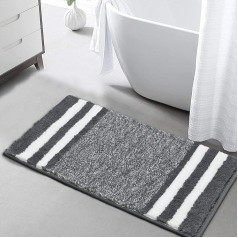 Pauwer Microfibre Soft Bath Mats & Bath Rugs, Large 60 x 120 cm Fluffy Water Absorbent Bathroom Rug Washable Non-Slip Bath Mat Shower Mat for Living Room Bedroom