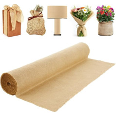 VEVOR Jute Stoff, Sackleinen-Stoffrolle, 50x50 hochdichte breite natürliche Sackleinen-Stoffrollen, 1016mmx22,86m, für Dekoration, Handwerk, Hochzeit, Gartenarbeit, Pflanzen- & Baumwinterabdeckung