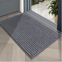 COSY HOMEER Indoor Doormat, Non-Slip Dirt Trapper Mat, Indoor, Machine Washable, Washable Door Mat Indoor, Absorbent Door Mat for Back Door, Entrance, Hallway, Kitchen (60 x 90 cm, Dark Grey)