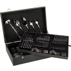 Arcos Serie Capri - Geschenkbox Besteck-Set 113 Stück (Komplett-Set) - Monoblock aus einem Stück Edelstahl Farbe Silber