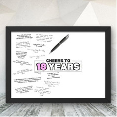 18th Birthday Poster - Memorable Guest Book Alternative - 18 Years Milestone Celebrations - Special Birthday Keepsake Gift for Friends and Family (Pink Poster 18 Years, A3 Print Only)