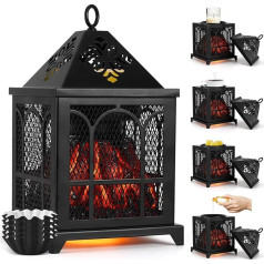 Electric Oil Burner, 4-in-1 Fireplace Oil Burner for Scented Wax, Candle, Fragrance Oil, Electric Wax Warmer, Aroma Diffuser, Fragrance Oil Lamp, Scented Wax Lamp, Electric Aroma Lamp for Office,