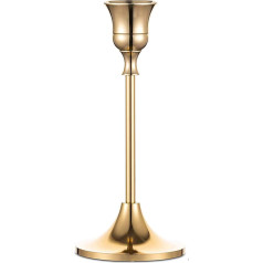 Candle Holder Candelabra Decoration Gold-Plated Metal Vintage for Valentine's Day Christmas Wedding Food (6.5 x 15 cm)