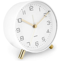 Karlsson - Alarm Clock Lofty Metal Matt White Diameter 11 x Depth 5.2 cm