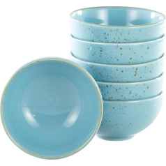 CreaTable 11.5 cm, Blue, 22087, Nature Collection Series, 6-Piece Tableware Set, Stoneware Dip Bowl, Dishwasher and Microwave Safe, Quality Production, 800 ml