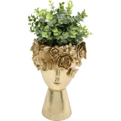 Kare Designer Decorative Flower Crown Vase, Gold, Flower Vase for Dried Flowers, Decorative Vase, 31 cm (H)