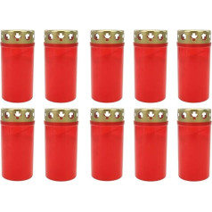 Beste Choice Grave Light Burner No. 3 Red with Lid | Grave Candles | Graveyard Candles | Grave Candle | Mourning Light | Memorial Candle | Grave Decoration