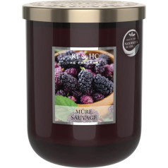 HEART & HOME Scented Candle Based on Natural Soy Wax for Home - Large Glass Blackberry - 75 Hours Burning Time - Gift, Decoration and Fragrance for Home - Glass