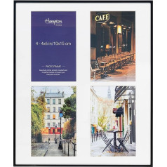 Hampton Frames MADRID MAD4AP46B Black Glass Photo Frame for 4 Photos 10 x 15 cm