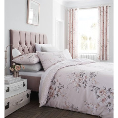 Catherine Lansfield Canterbury 155 x 220 cm Duvet Cover and 1 80 x 80 cm Pillowcase Blush