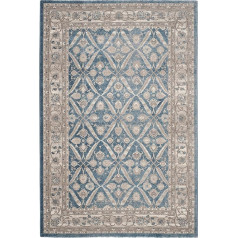 SAFAVIEH Sofia Collection Traditional Rug for Living Room Dining Room Bedroom Short Pile Blue and Beige 91 x 152 cm