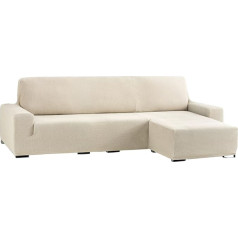 Eysa Cora Bi-Elastic Chaise Longue Short Arm Right, Polyester-Cotton, Ecru, 39 x 35 x 19 cm