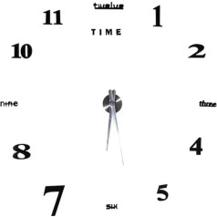 DIY Wall Clock, 3D Modern Mute Wall Clock Sticker Wall Stickers Decoration Clocks Self-Adhesive for Office Living Room Bedroom Clock Gift Home Decorative Item Quartz Clock