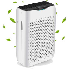 Meykey Air Purifier Allergy Sufferers with H13 HEPA Air Filter Against 99.97% of Mould Dust Pollen, Air Quality Feedback & Car Mode, CADR 258 m³/h for Smoking Rooms, Suitable for Home and Office