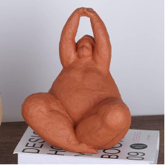 KUAHAI Fat Woman Figurine Yoga Decoration Woman Sculpture Yoga Figure Creative Women Decoration Retro Home Decoration Room Table Craft Gift