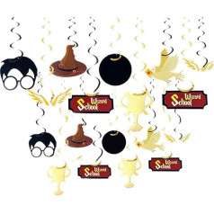 JeVenis Wizard Birthday Party Accessory Set, Wizard Happy Birthday Banner, Wizard / Magic Theme Party Decorations