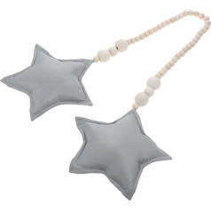 ifundom Star Beads Tassels Ceiling Hanger Over Bed Decor Nursery Decoration Bead Garland Beads for Hanging Heart Shaped Wreath Star Hanging Decoration Grey Fabric