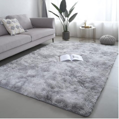 lekeplus Rugs Living Room Large Rugs Bedroom Rugs Non-Slip Shaggy Soft Living Room Bedroom Play Area Kids Room Luxury Decorative (Light Grey, 120x160cm)