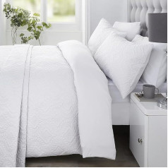 Serene Gianna Pinsonic Super King Duvet Set, White