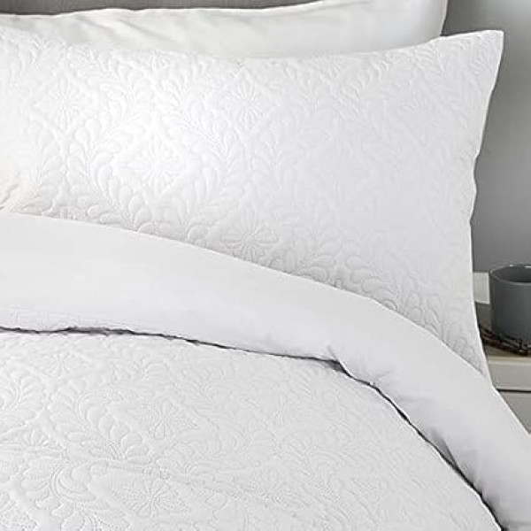 Serene Gianna Pinsonic Super King Duvet Set, White
