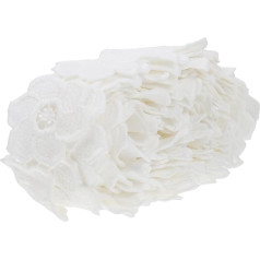 Operitacx 1 Roll Flower Lace Applique Flower Decoration Embellishments for Iron-On Hair Bow Ribbon Dress Fabric Embroidered Iron Bridal White Flowers Milk Silk Material